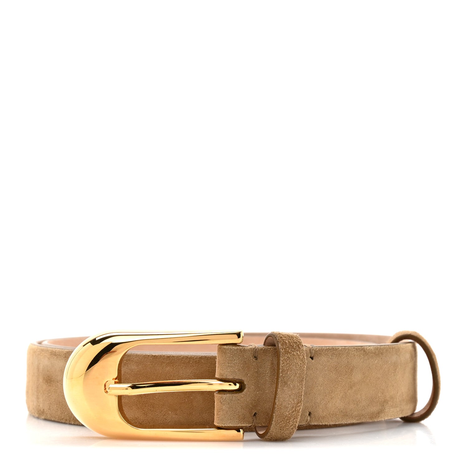 Khaite Suede Dome Belt 70 28 Mud 1 of 7