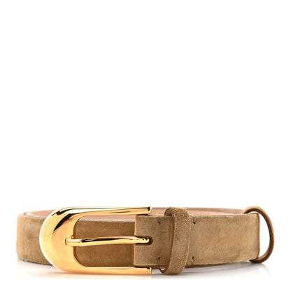 Khaite Suede Dome Belt 70 28 Mud 1 of 7