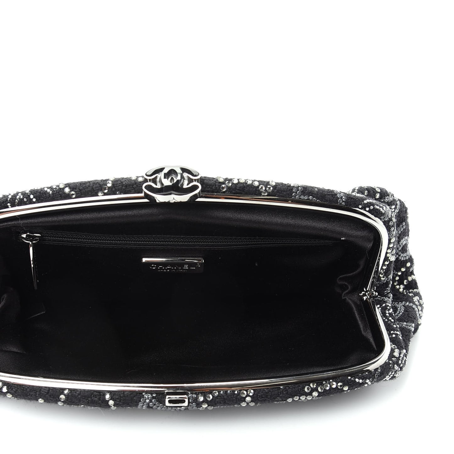 Tweed Strass Pudong Clutch Black