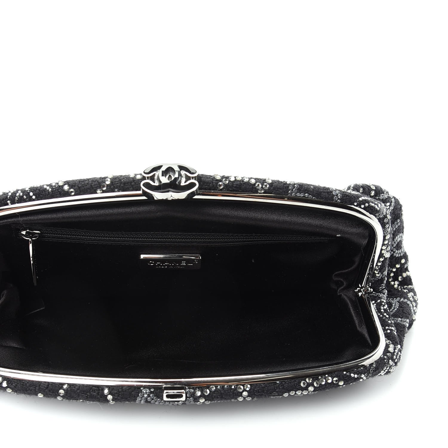 Chanel Tweed Strass Pudong Clutch Black 5 of 10