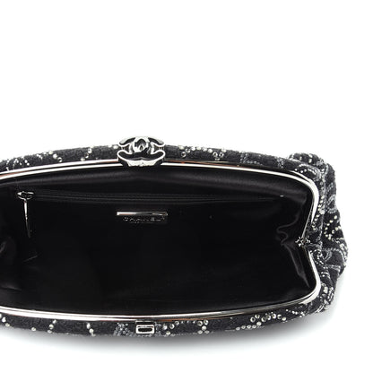 Chanel Tweed Strass Pudong Clutch Black 5 of 10