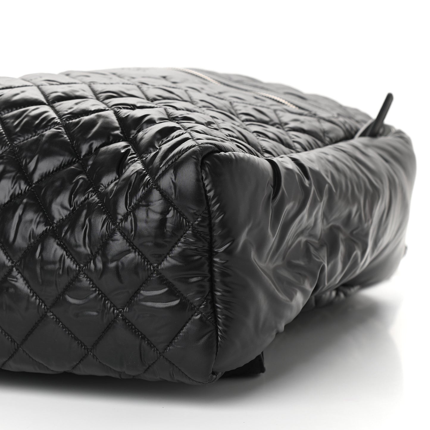 Nylon Quilted XL Coco Cocoon Backpack Black
