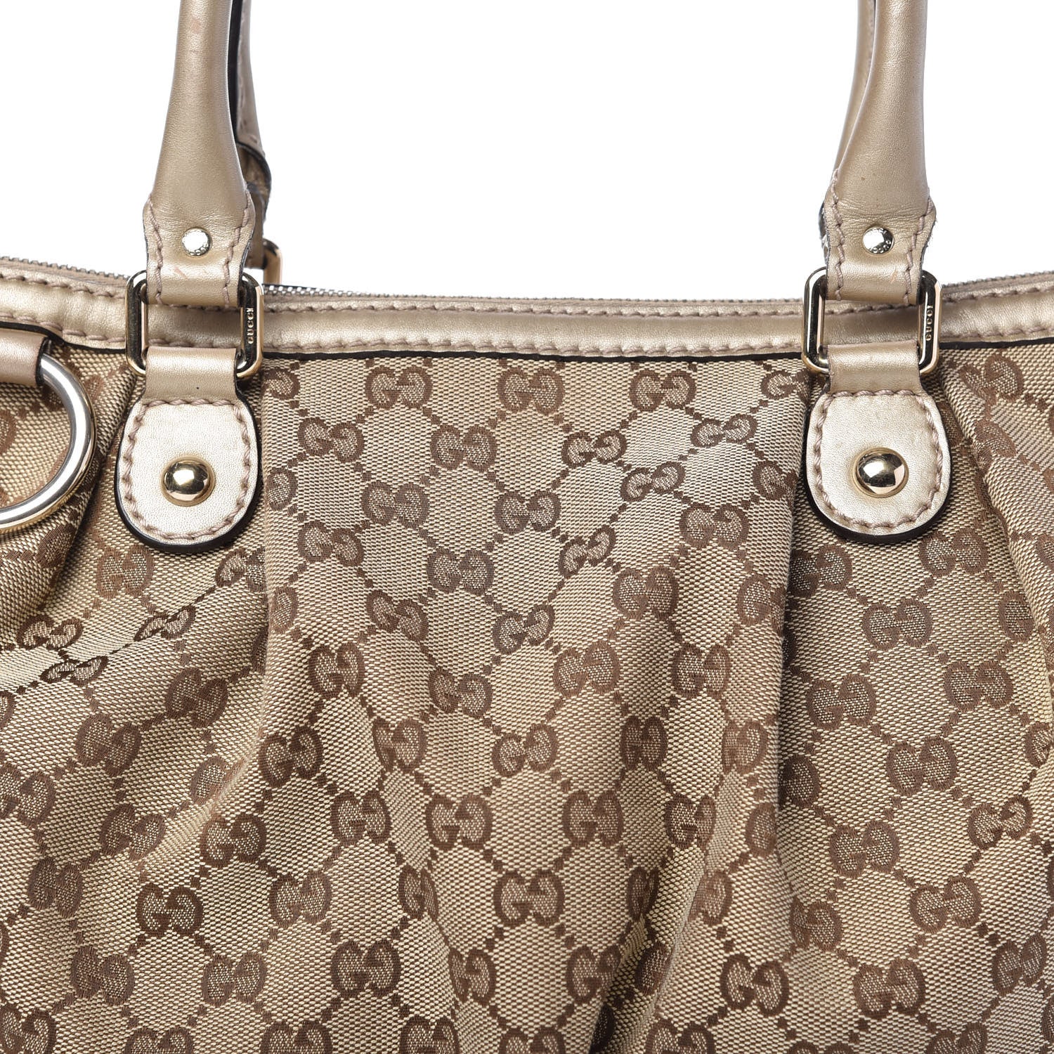 Gucci Monogram Medium Sukey Top Handle Bag Golden Beige 10 of 11
