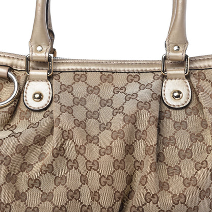 Gucci Monogram Medium Sukey Top Handle Bag Golden Beige 10 of 11
