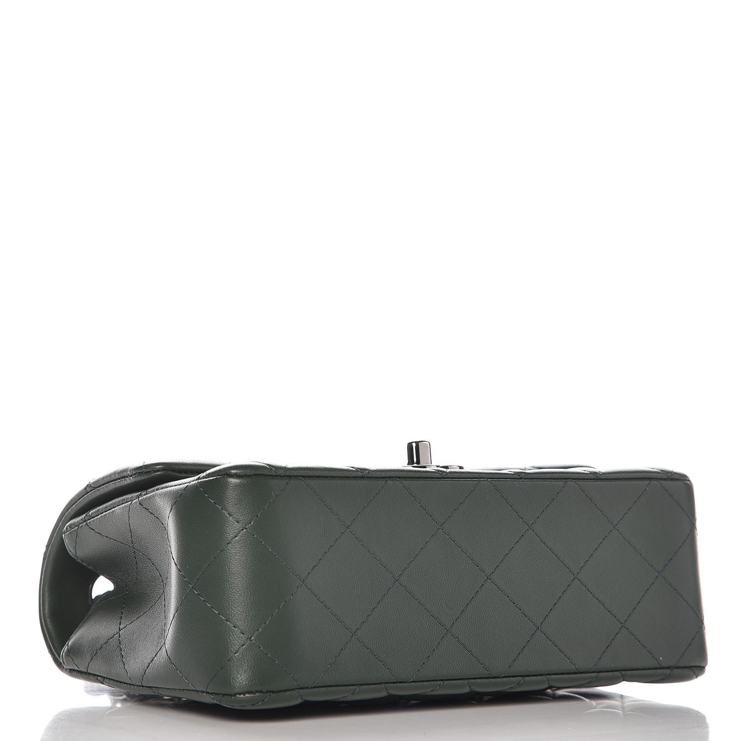 Lambskin Quilted Mini Rectangular Flap Green