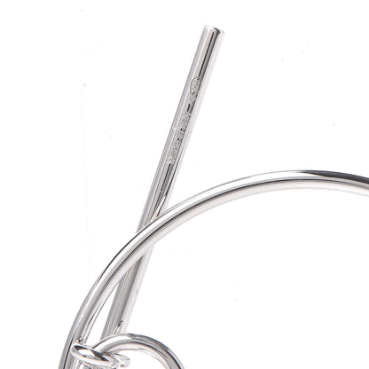 Hermes Sterling Silver MM Loop Earrings 3 of 7