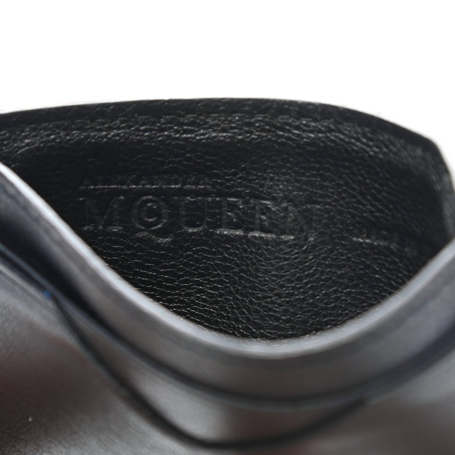 Calfskin Embossed Card Holder Navy