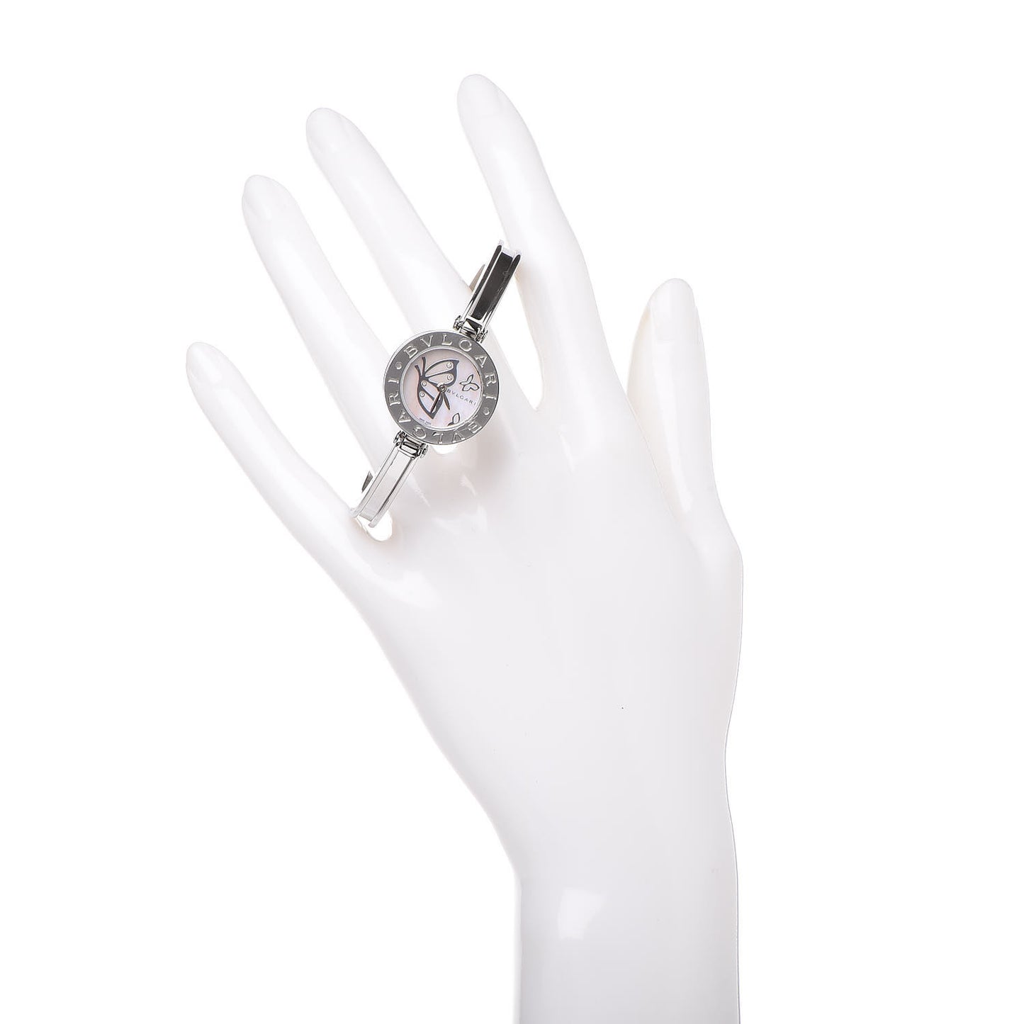 Stainless Steel Diamond Mother of Pearl 22mm B.Zero1 Butterfly Quartz Watch