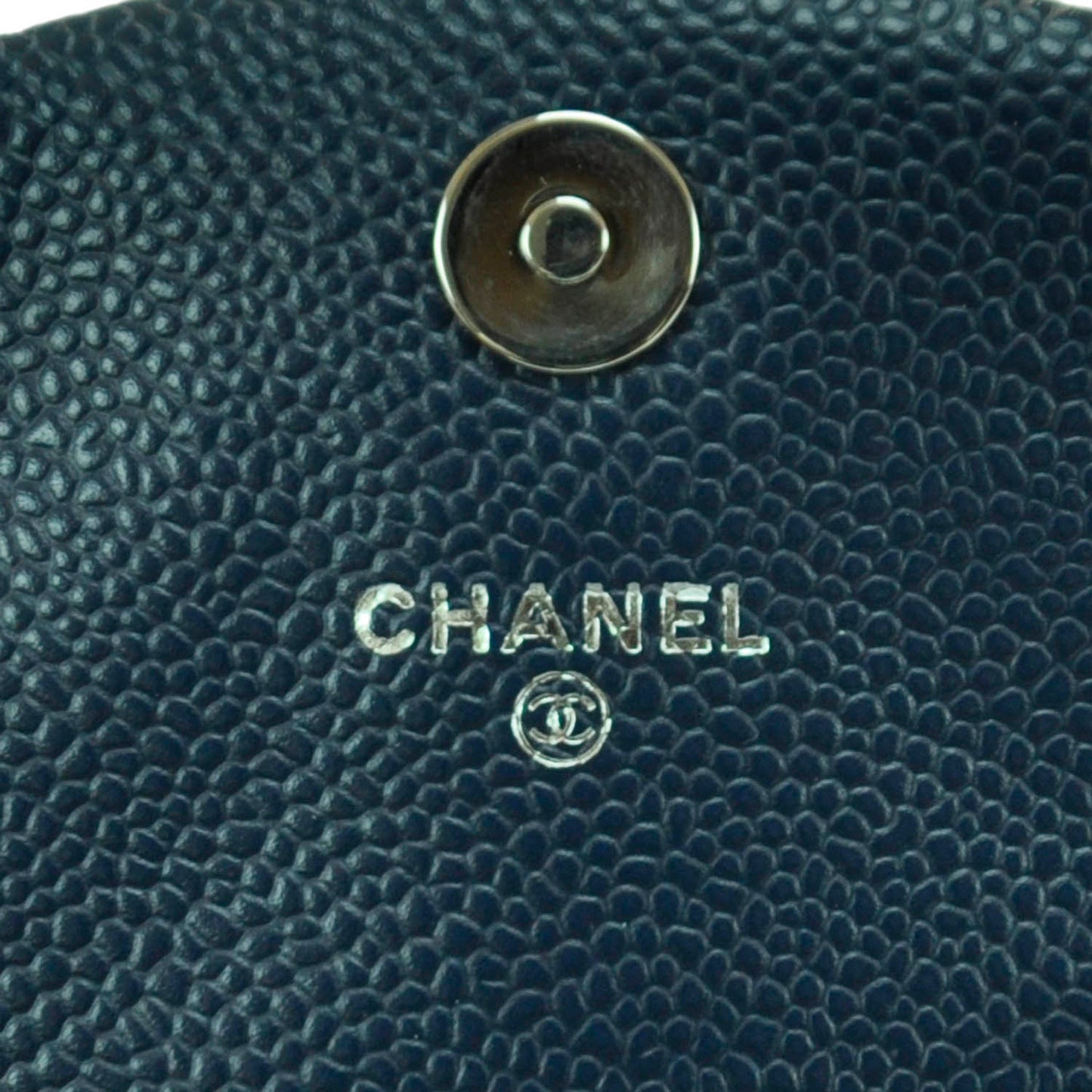 Caviar Half Moon Wallet On Chain Navy