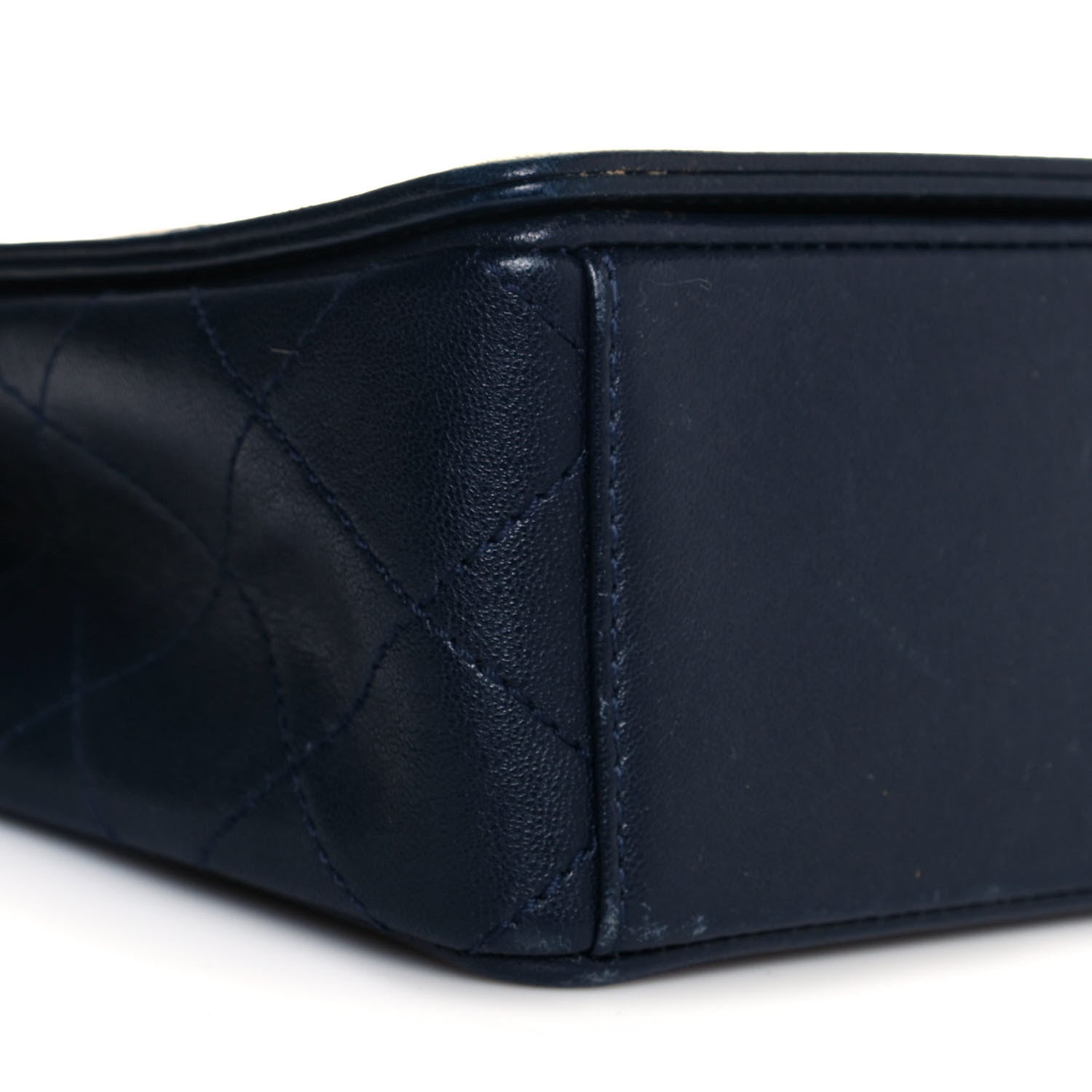 Chanel Sheepskin Quilted Vintage Mademoiselle Flap Navy 9 of 14