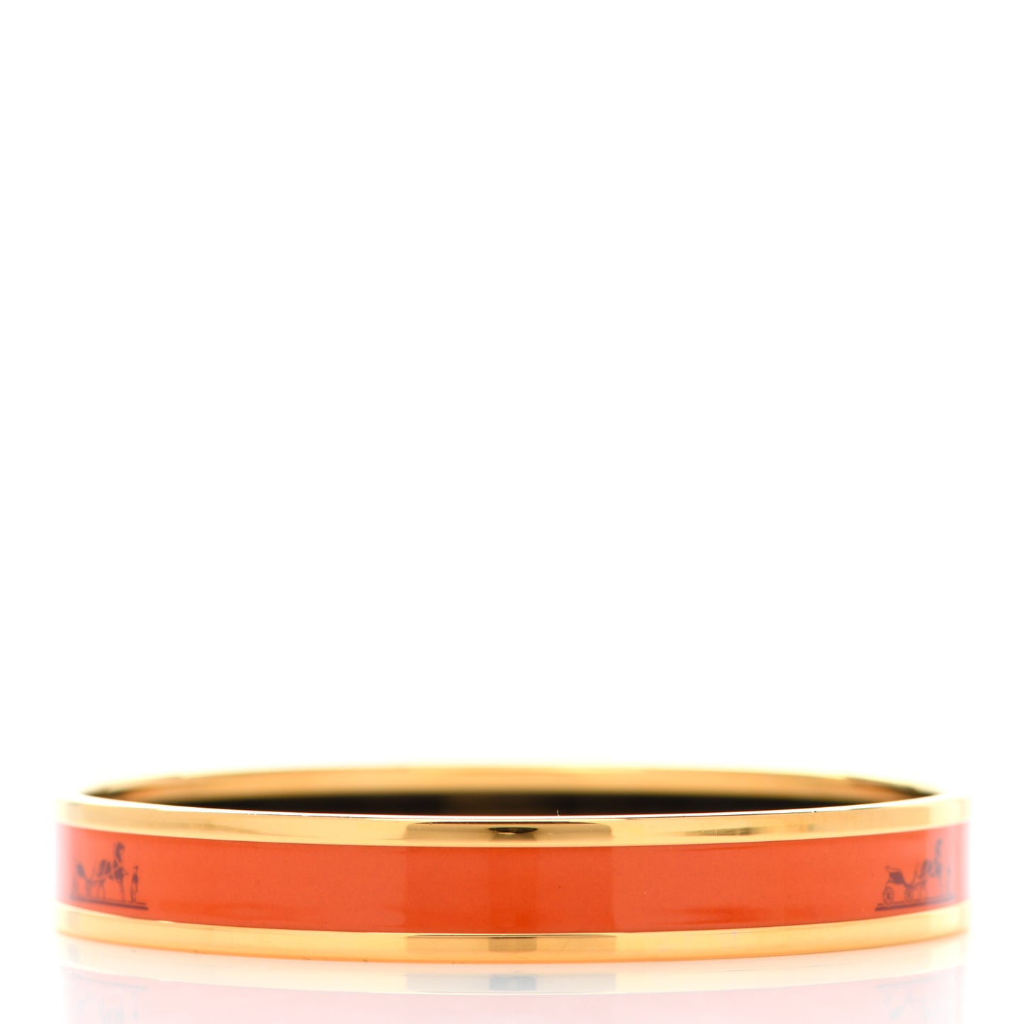 Enamel Printed Narrow Sellier Bracelet Orange