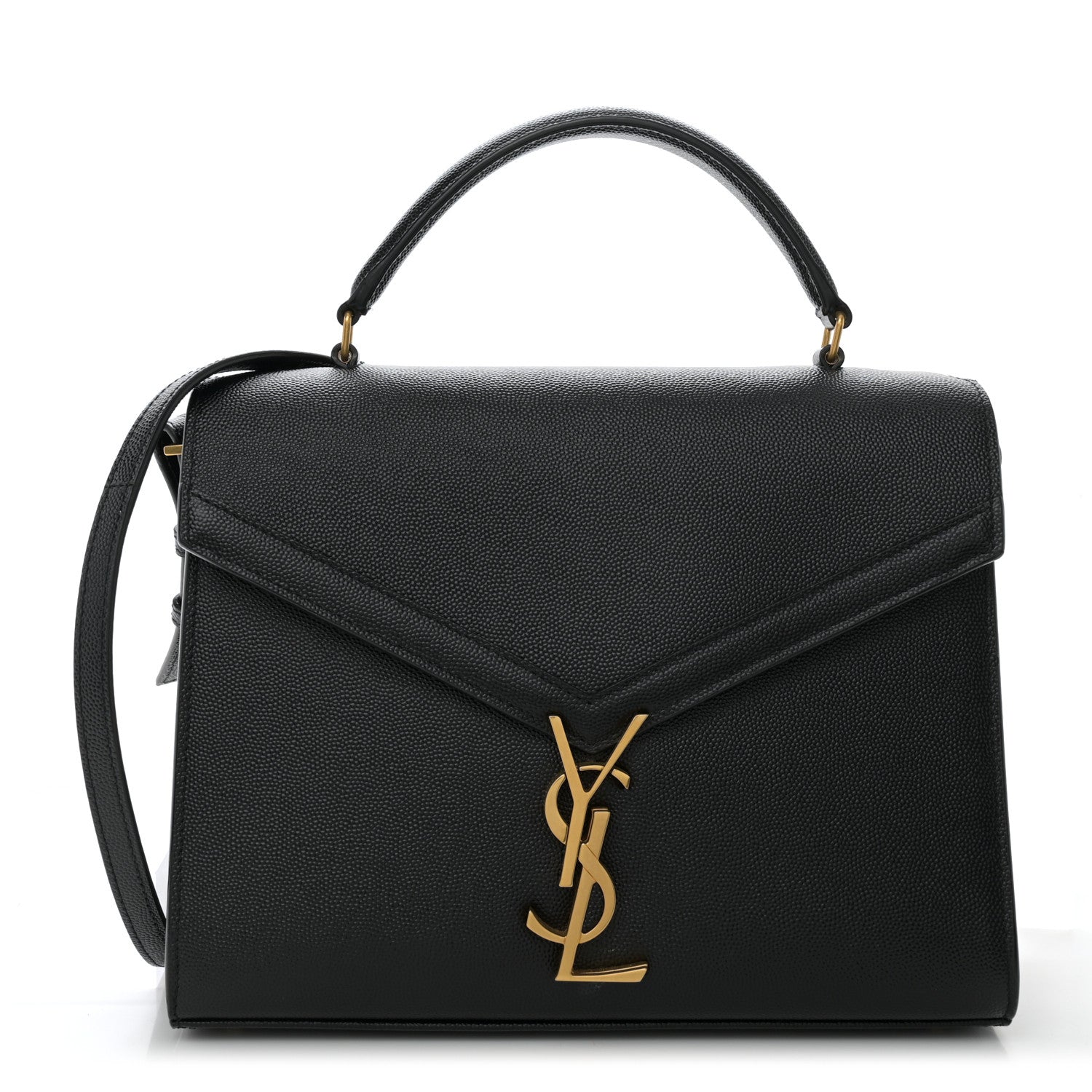 Saint Laurent Grain de Poudre Medium Classic Monogram Cassandra Top Handle Black Rouge Legion 1 of 10