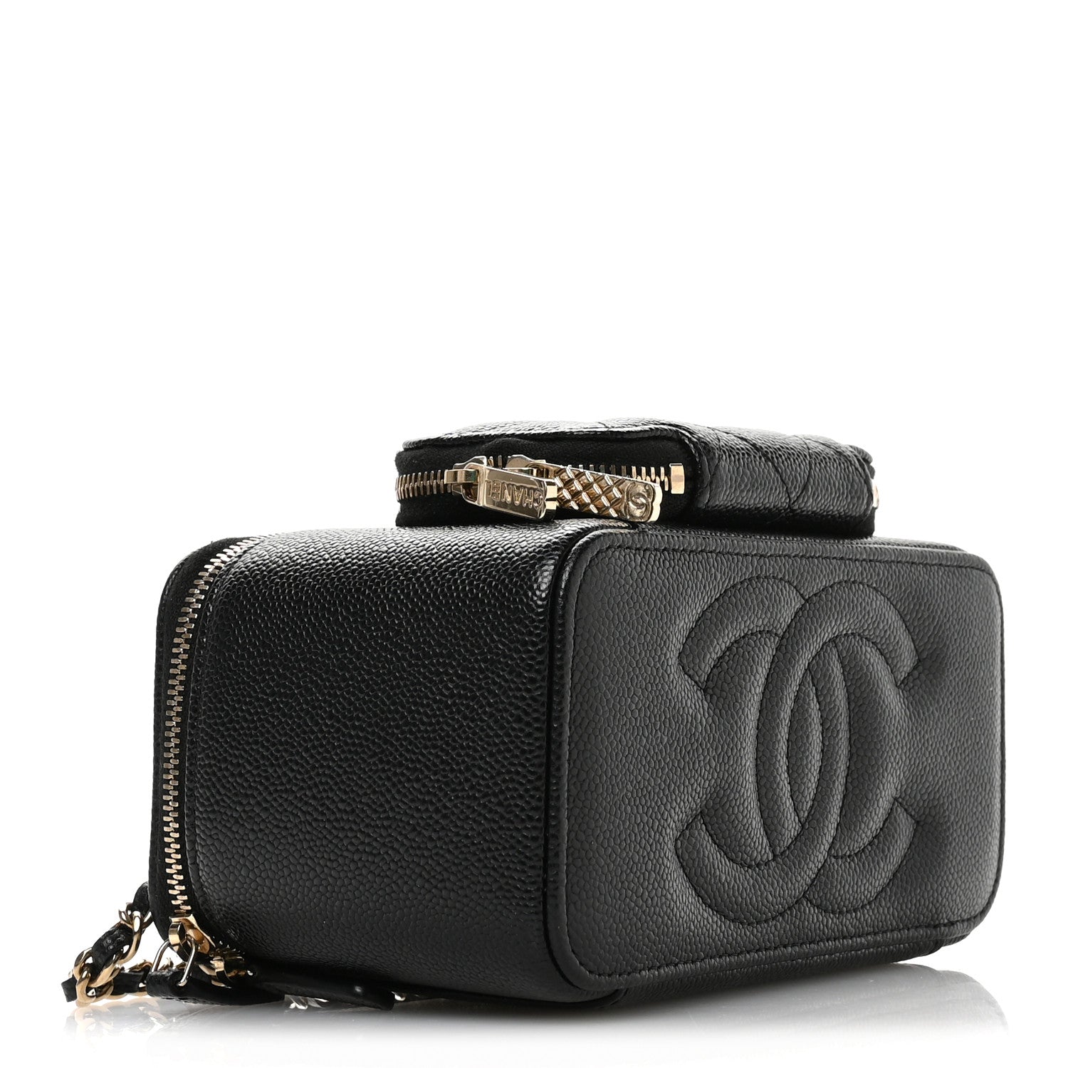 Chanel Caviar Quilted Top Handle Pocket Vanity Case Black 5 of 12