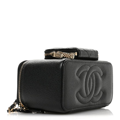 Chanel Caviar Quilted Top Handle Pocket Vanity Case Black 5 of 12