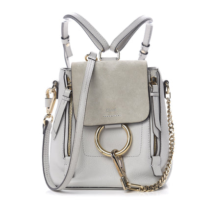 Chloe Suede Calfskin Mini Faye Backpack Airy Grey 1 of 9