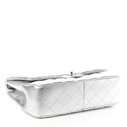 Chanel Metallic Lambskin Quilted Jumbo Single Flap Silver 4 of 10