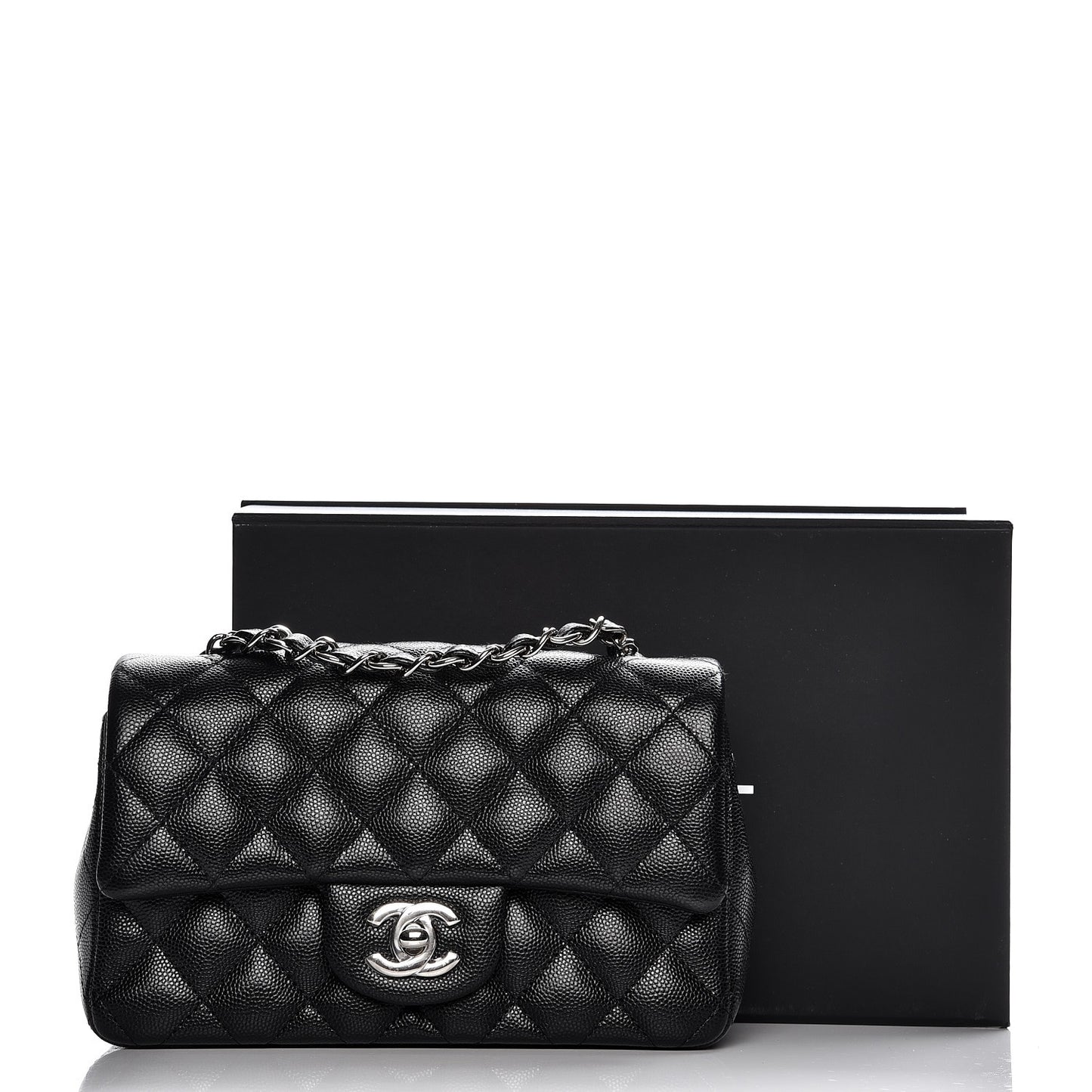 Caviar Quilted Mini Rectangular Flap Black