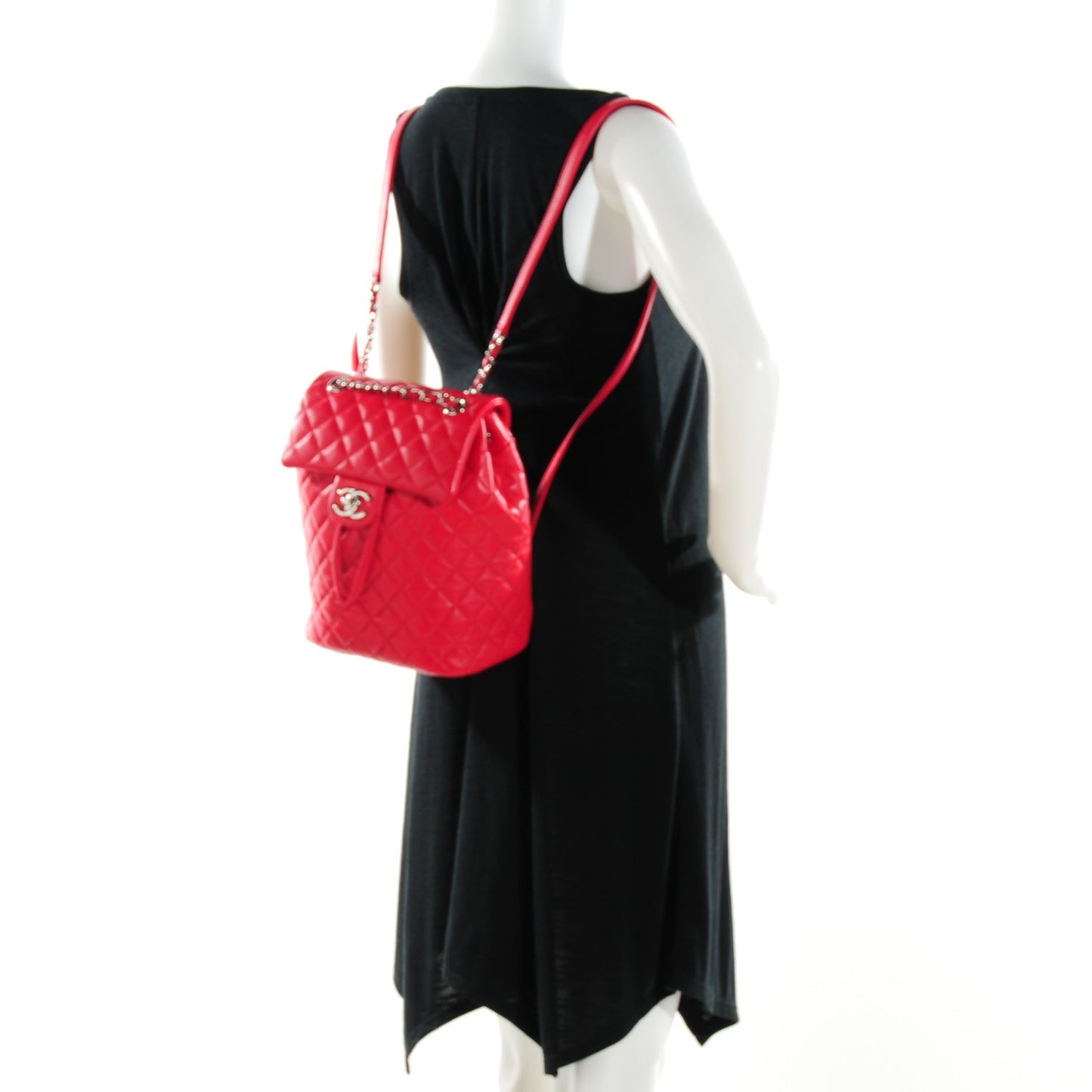 Lambskin Quilted Small Urban Spirit Backpack Red
