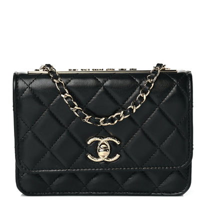 Chanel Lambskin Quilted Mini Trendy CC Wallet On Chain WOC Black 1 of 12