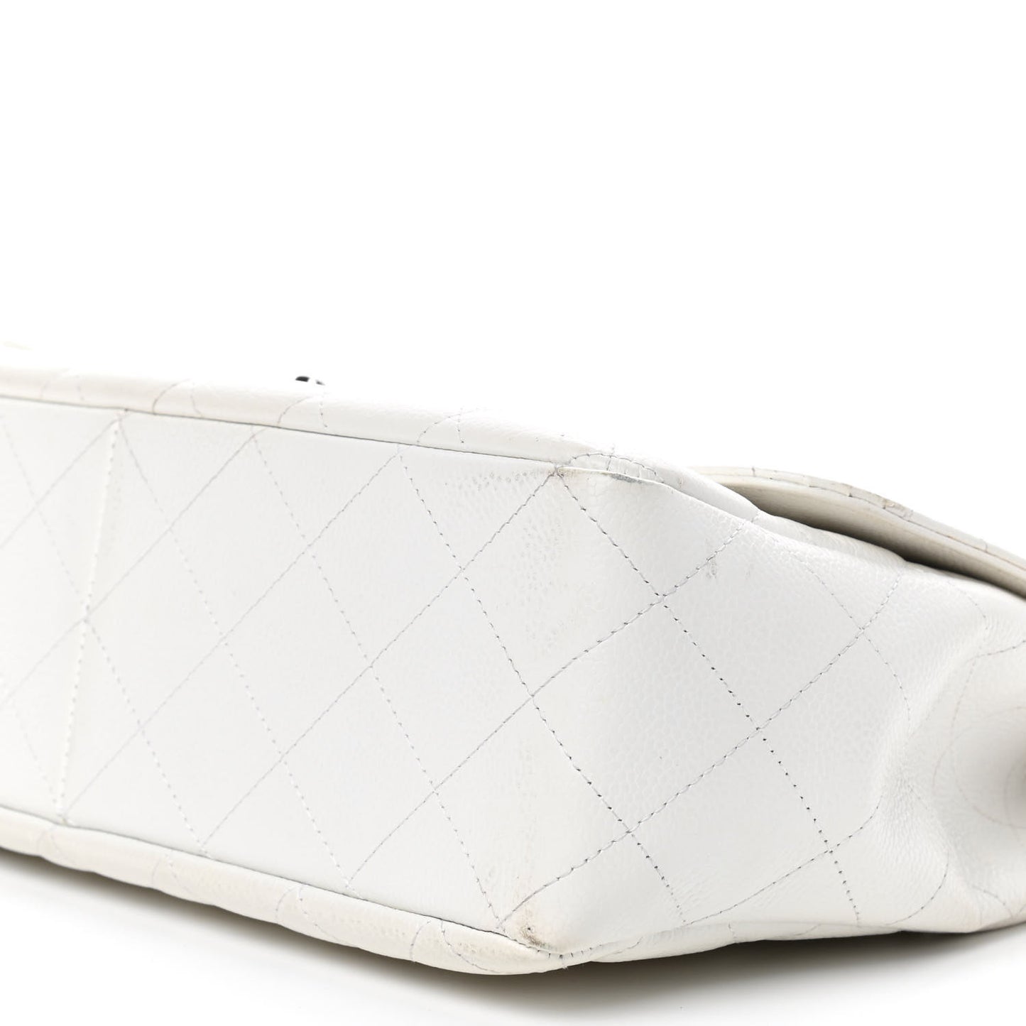Caviar Quilted Jumbo Single Flap White
