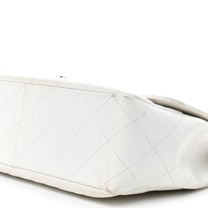 Chanel Caviar Quilted Jumbo Single Flap White 6 of 12