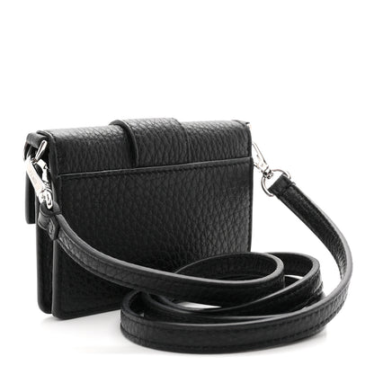 Fendi Cuoio Romano Micro Flat Baguette Black 2 of 9