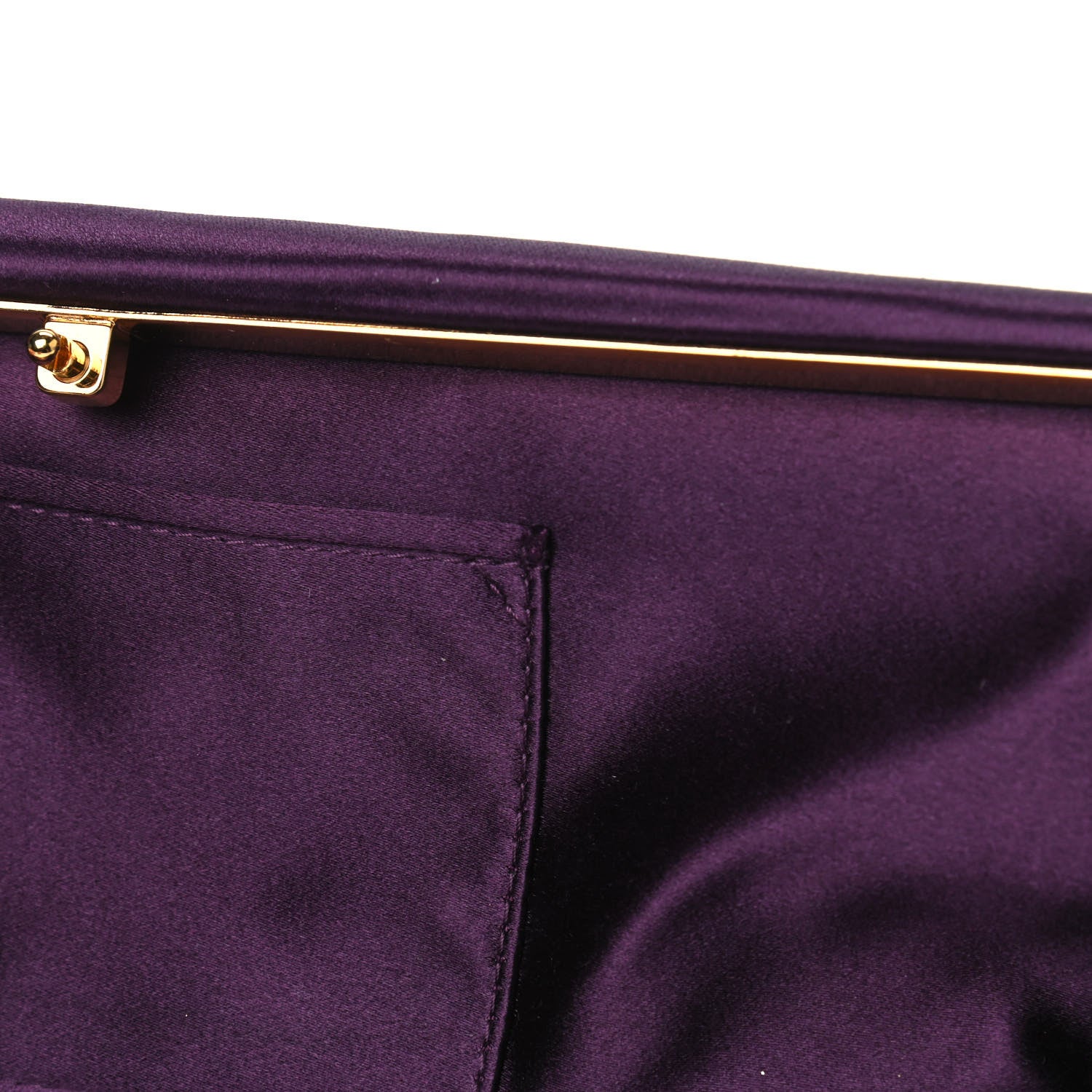 Prada Satin Pochette Clutch Viola 5 of 5