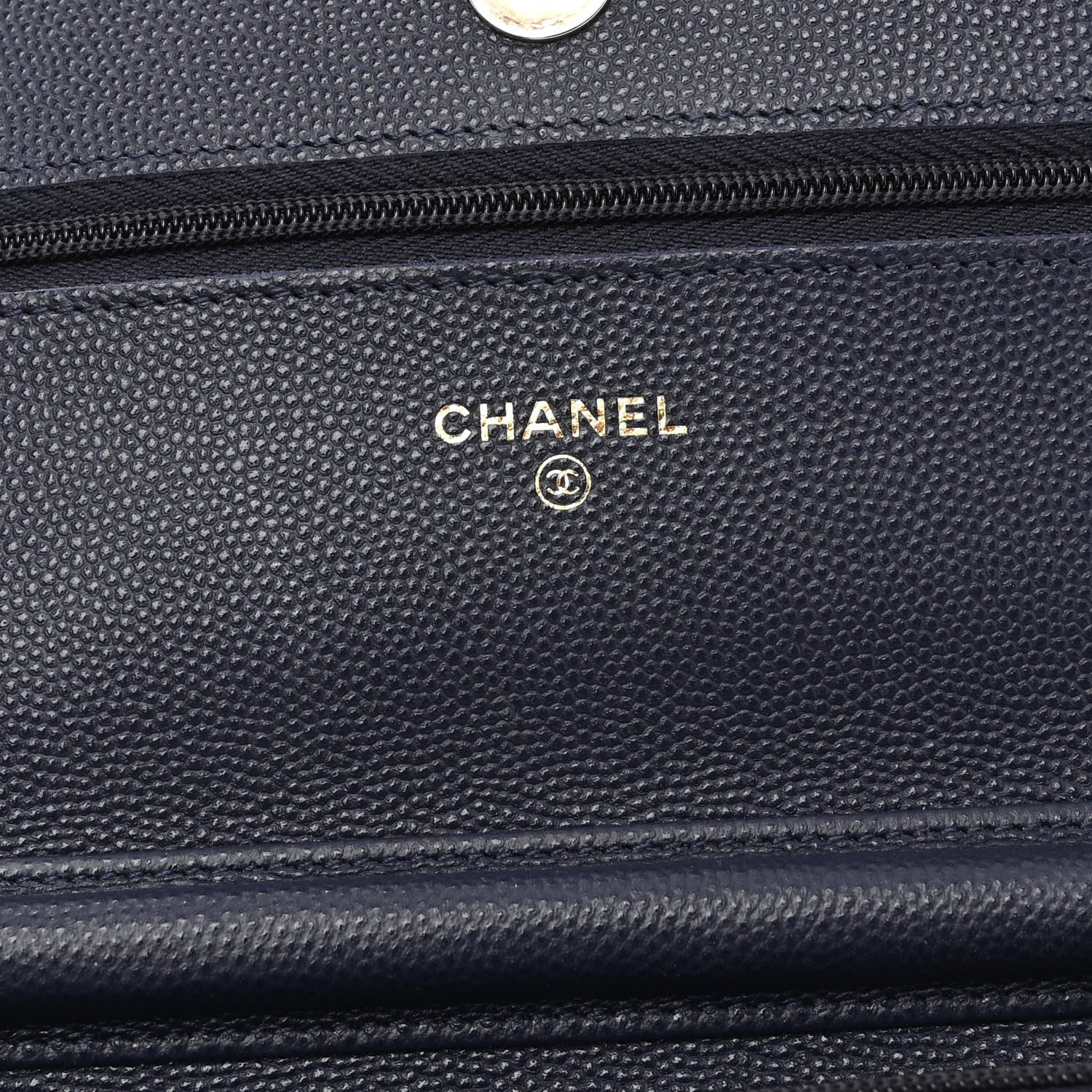 Chanel Caviar Quilted Wallet On Chain WOC Navy Blue 6 of 11