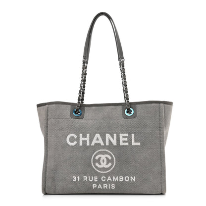 Chanel Mixed Fibers Small Deauville Tote Light Grey 1 of 10