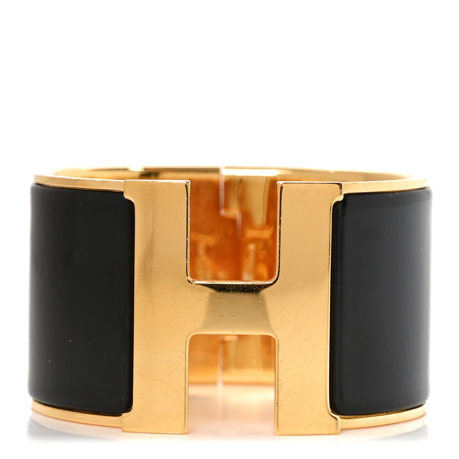 Hermes Enamel Extra Wide Clic Clac H Bracelet GM Black 1 of 4