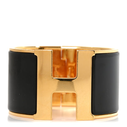 Hermes Enamel Extra Wide Clic Clac H Bracelet GM Black 1 of 4
