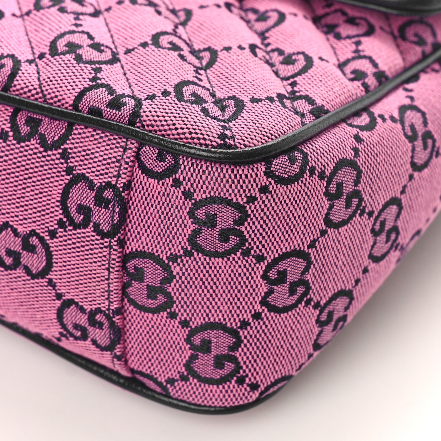 Gucci Monogram Multicolor Matelasse Diagonal Small GG Marmont Shoulder Bag Pink Blue 9 of 9