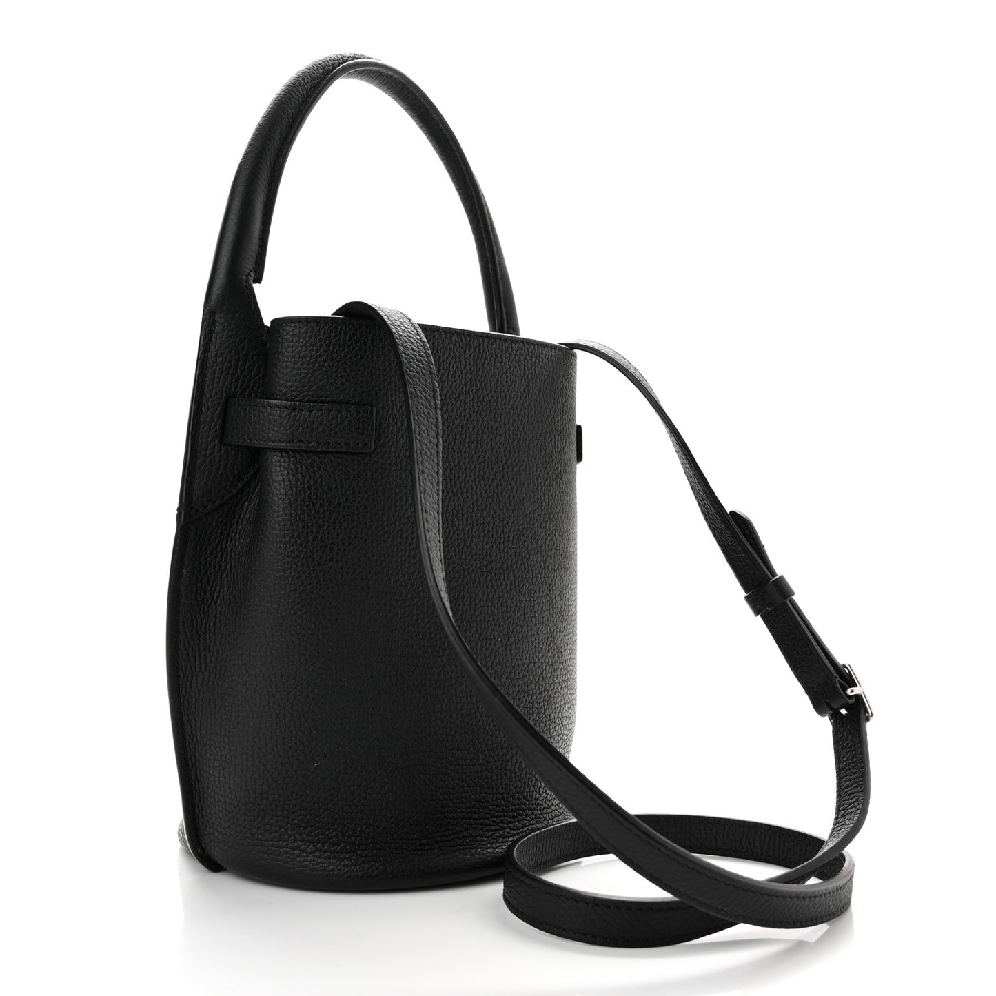 Supple Grained Calfskin Nano Big Bag Bucket Black
