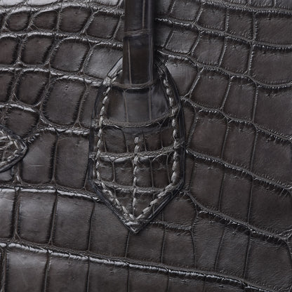 Hermes Matte Niloticus Crocodile Birkin 30 Gris Elephant 22 of 45
