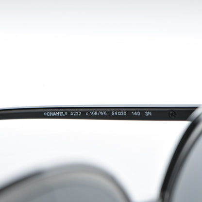 Chanel Metal Cat Eye Sunglasses 4222 Silver Black 5 of 8