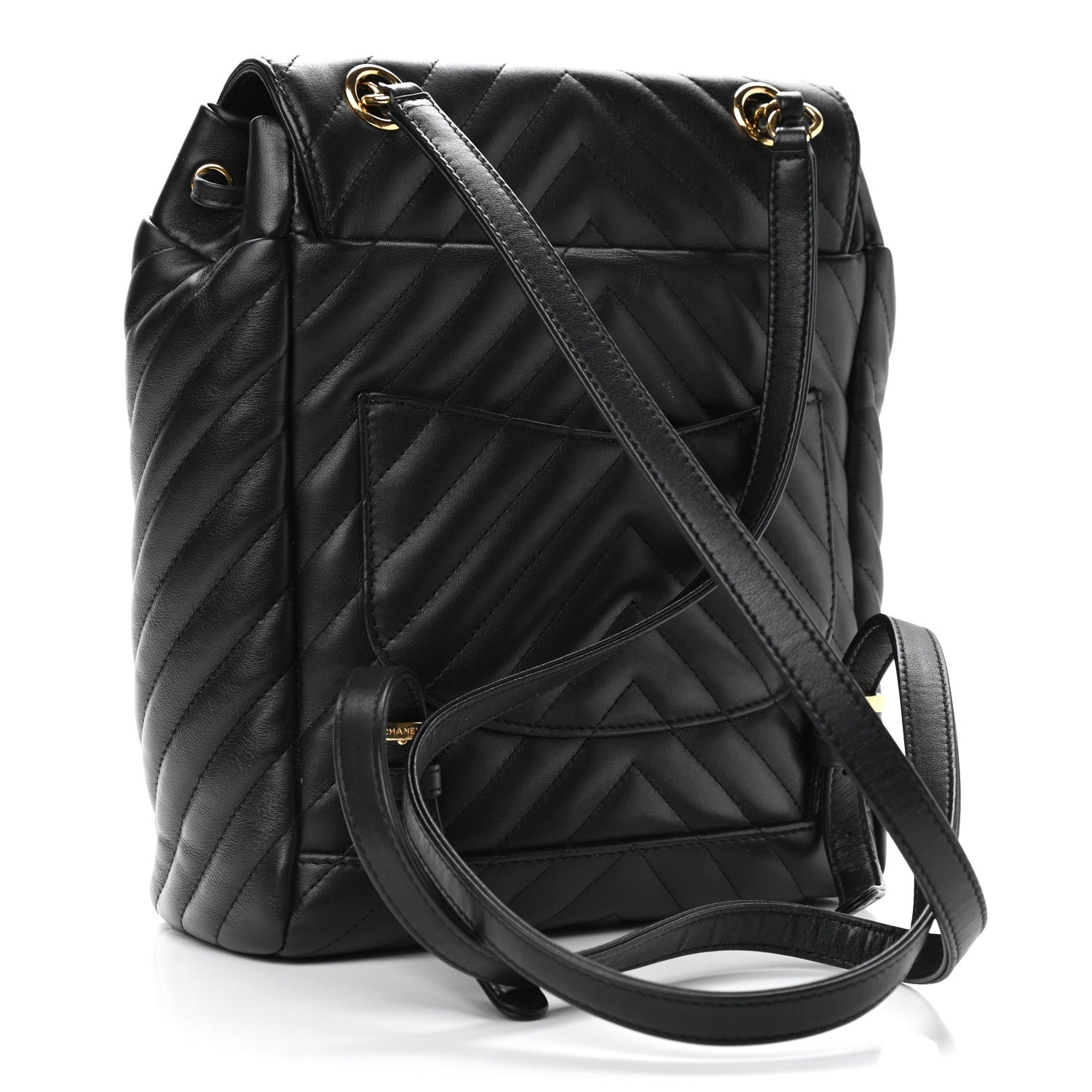 Chanel Calfskin Chevron Quilted Small Urban Spirit Backpack Black 3 of 9
