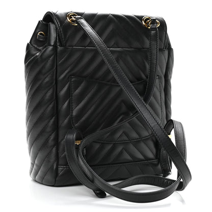 Chanel Calfskin Chevron Quilted Small Urban Spirit Backpack Black 3 of 9