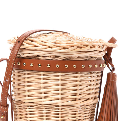 Celine Wicker Calfskin Mini Panier Bucket Bag Natural Tan 11 of 11