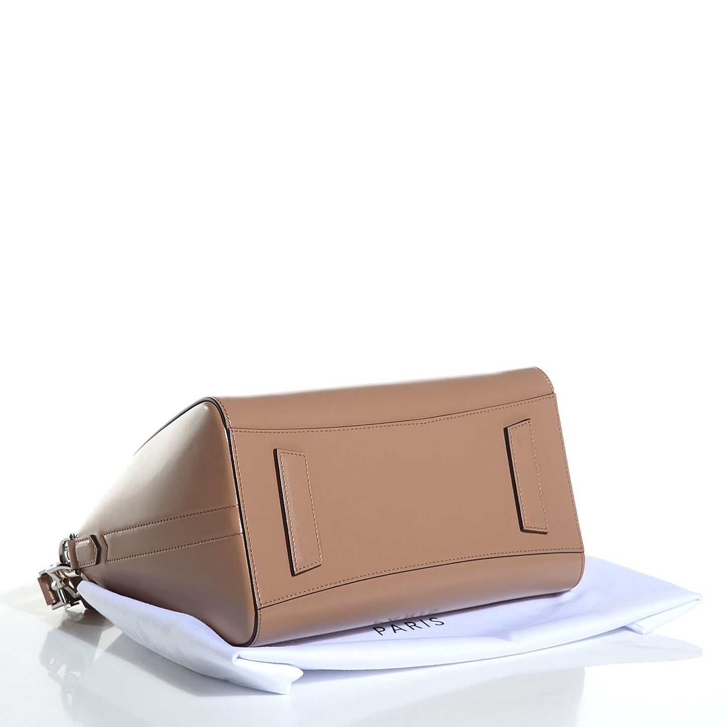 Shiny Lord Calfskin Small Antigona Dark Beige