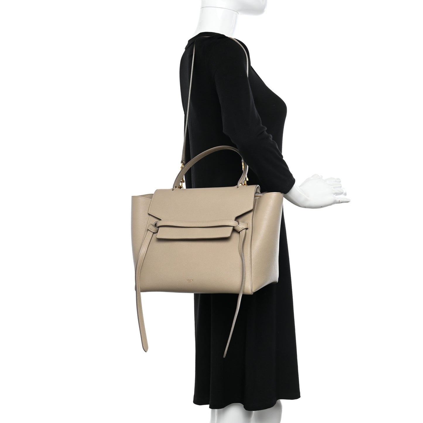Grained Calfskin Mini Belt Bag Light Taupe