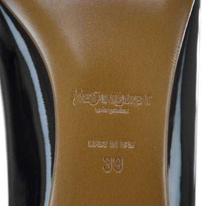 Saint Laurent Patent Love Ballerina Flats 39 Black 3 of 8