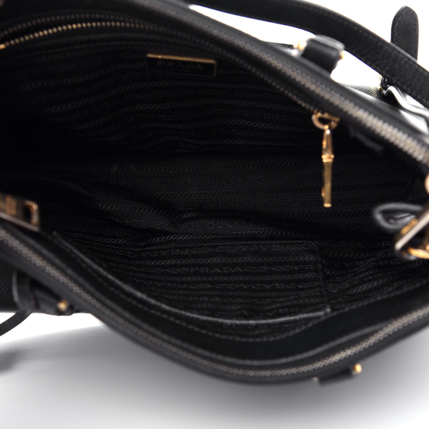 Prada Saffiano Small Galleria Double Zip Tote Black 6 of 11