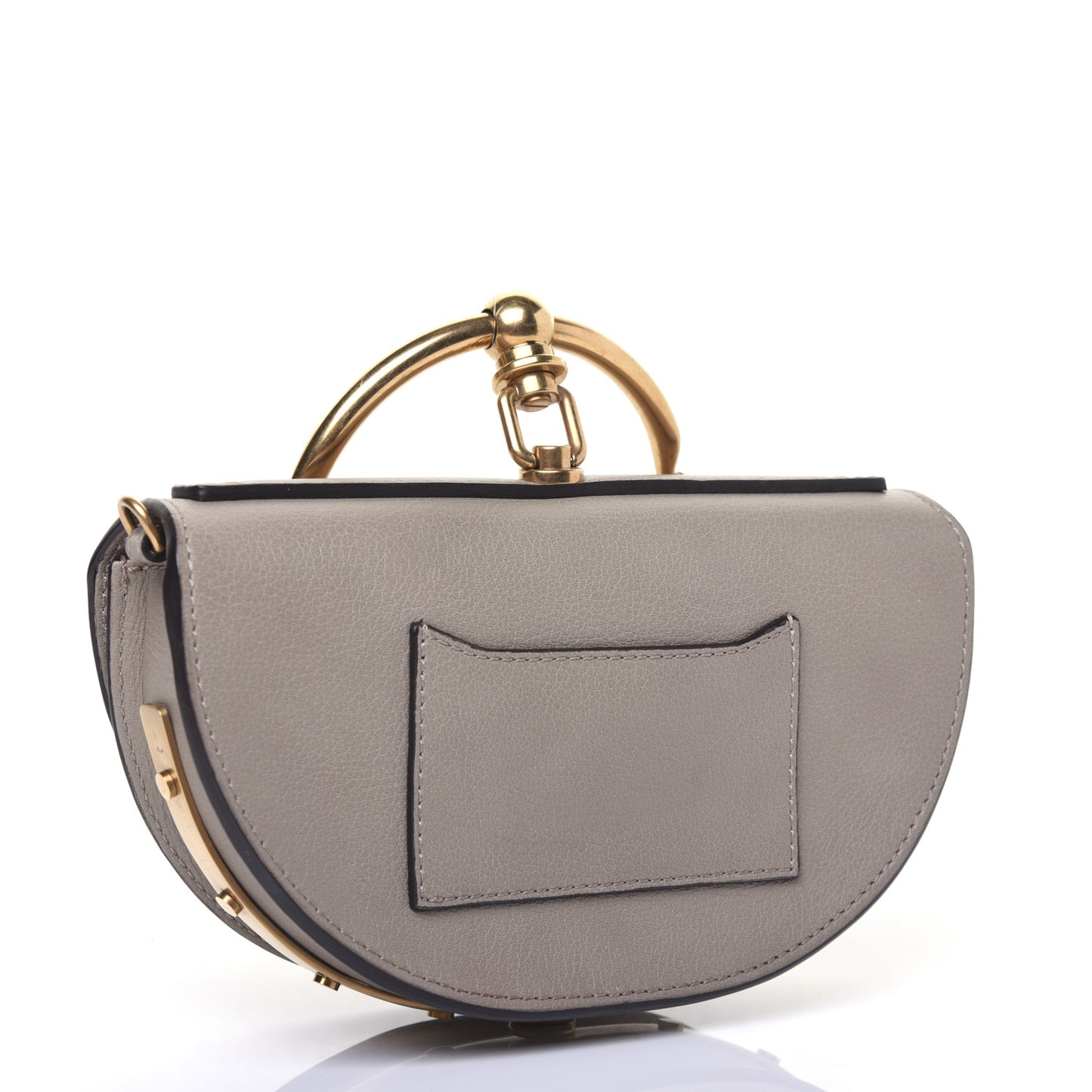 Calfskin Small Nile Bracelet Minaudiere Bag Motty Grey