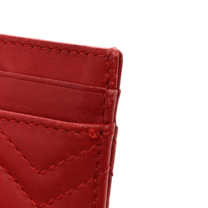 Gucci Calfskin Matelasse GG Marmont Card Holder Hibiscus Red 8 of 11