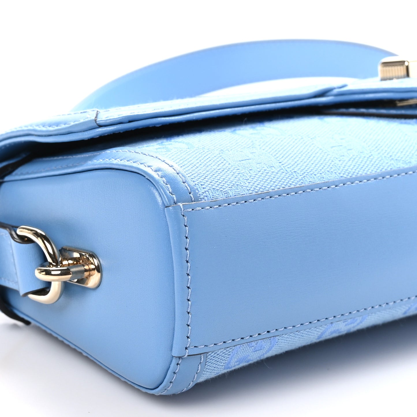 GG Monogram Textured Dollar Calfskin Small Luce Shoulder Bag Blue