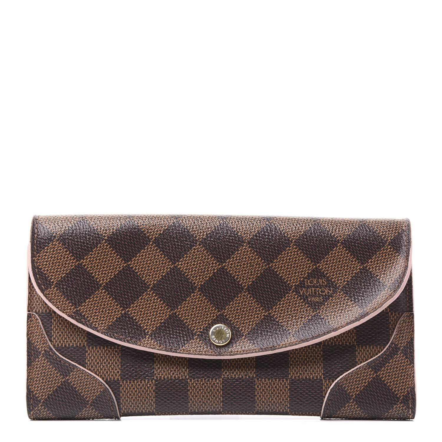 Louis Vuitton Damier Ebene Caissa Wallet Rose Ballerine 1 of 9