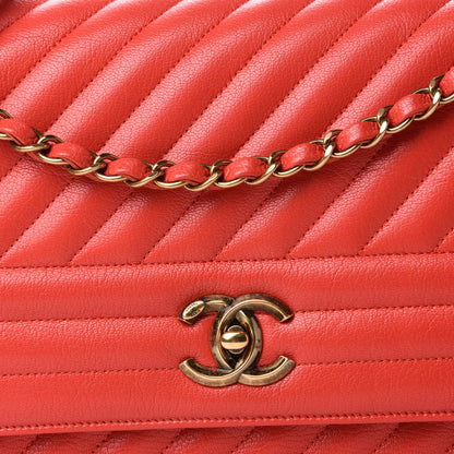 Chanel Shiny Goatskin Diagonal Quilted Small Flap Red 12 of 13