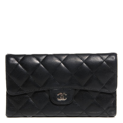 Chanel Caviar Quilted Long Flap Wallet Black 1 of 8