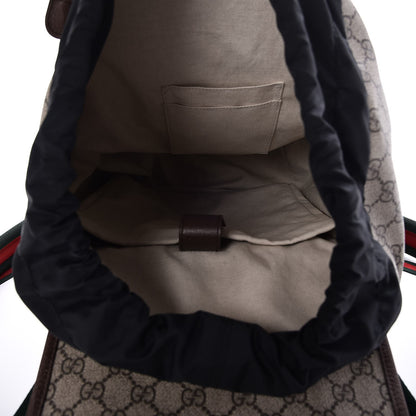 Gucci Soft GG Supreme Monogram Neo Vintage Double Buckle Backpack Beige New Acero Crop 5 of 7