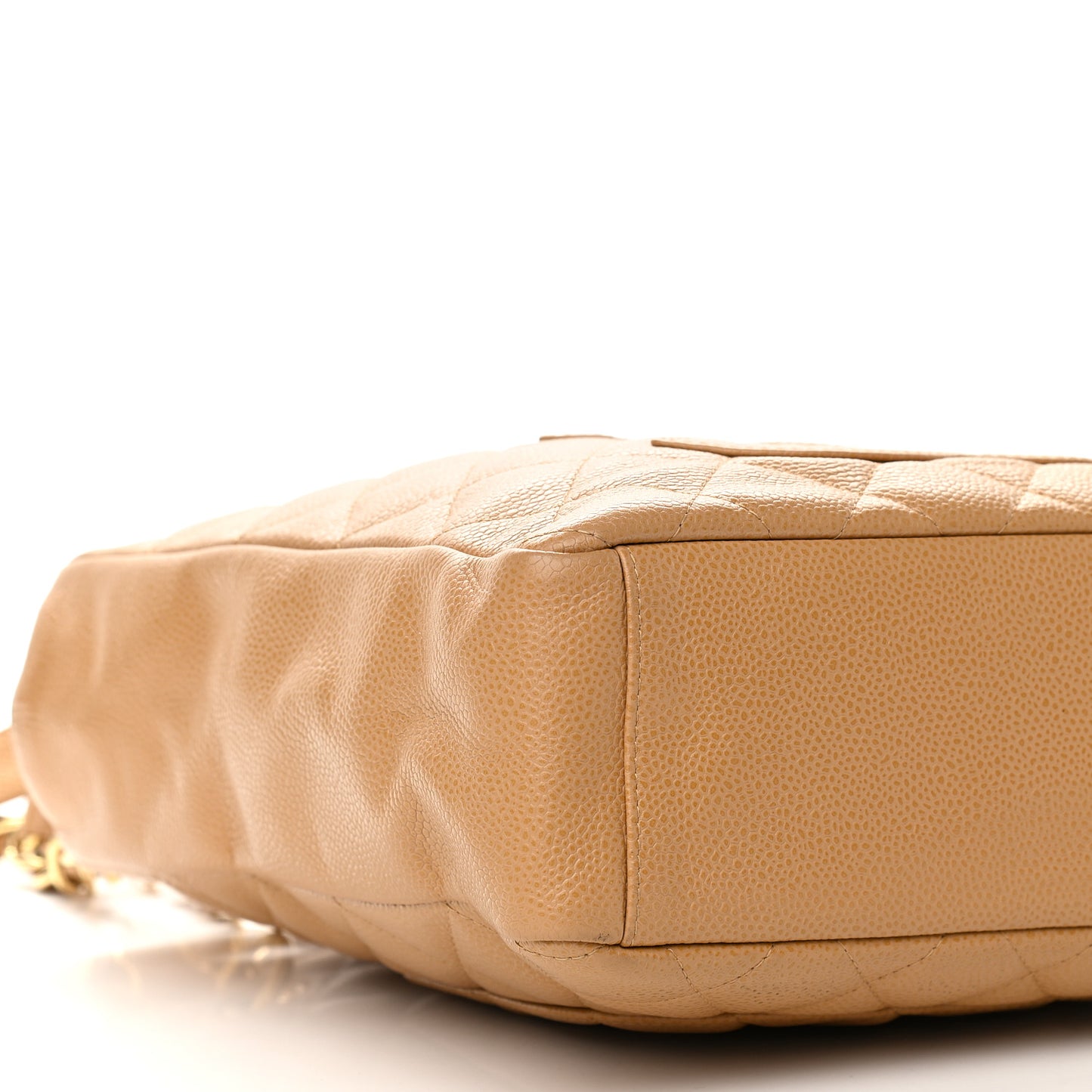 Caviar Quilted Petit Shopping Tote PST Beige
